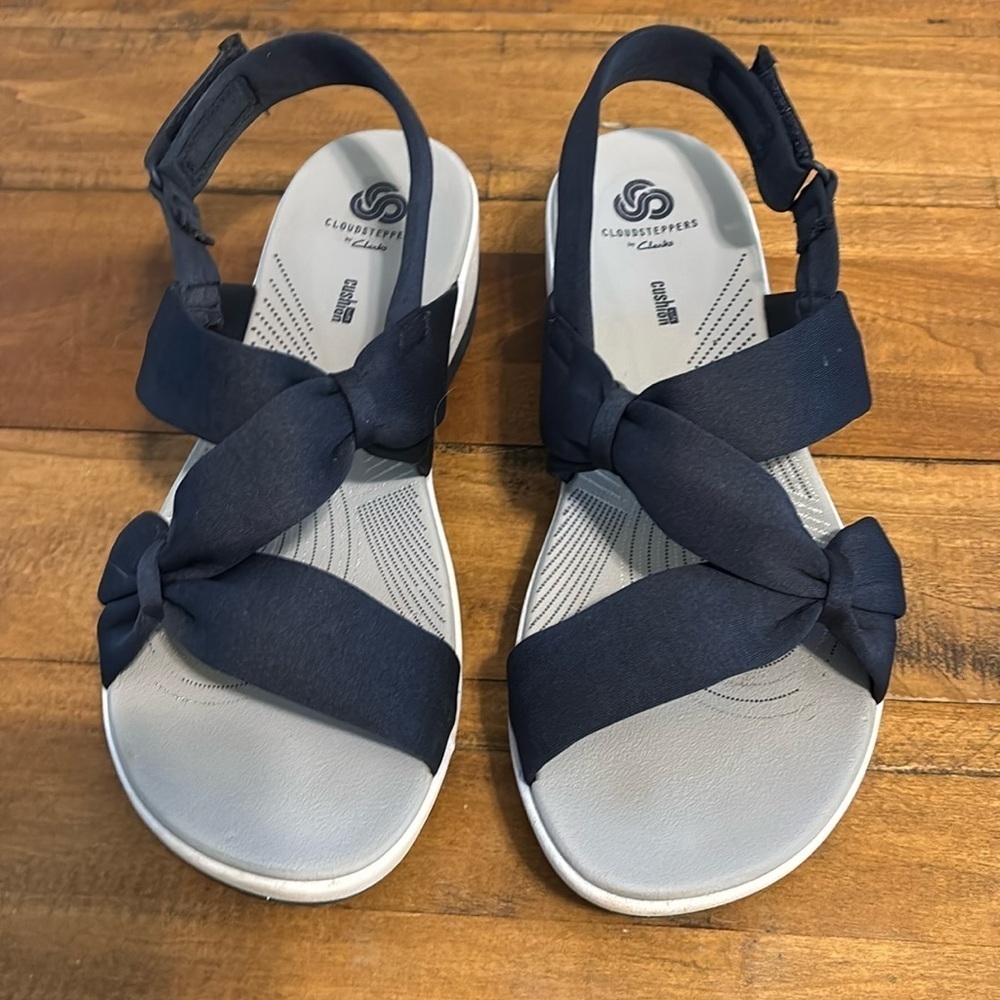 Cloudsteppers by Clark, navy blue sandals, size 10